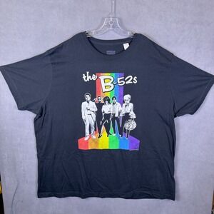 B 52'S Mens 5XL T Shirt Rainbow Stripes Band Logo Official American Classics